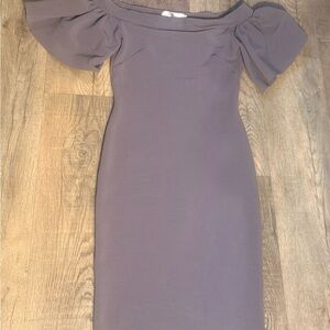 Oh My Love Off-Shoulder Lavender Midi Dress